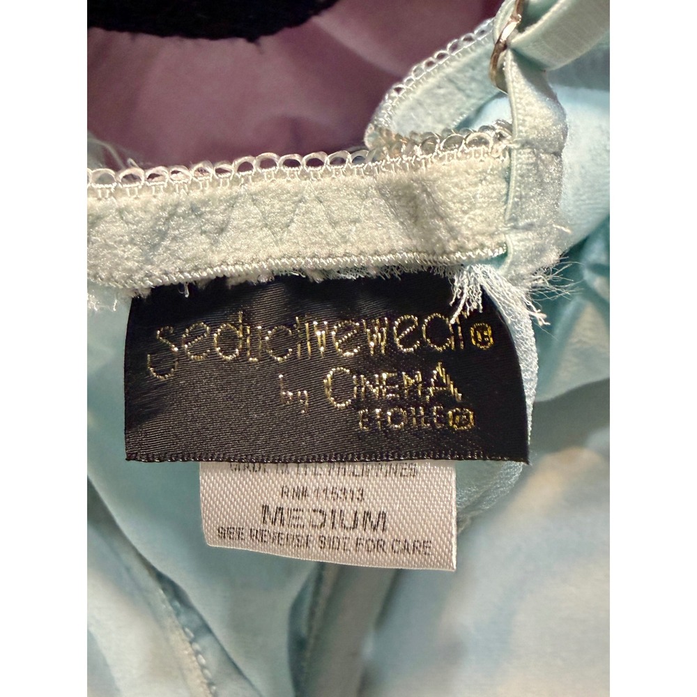 Cinema Etoile Babydoll Medium Light Blue Lace Padded Lingerie Coquette Boudoir - Picture 2 of 9